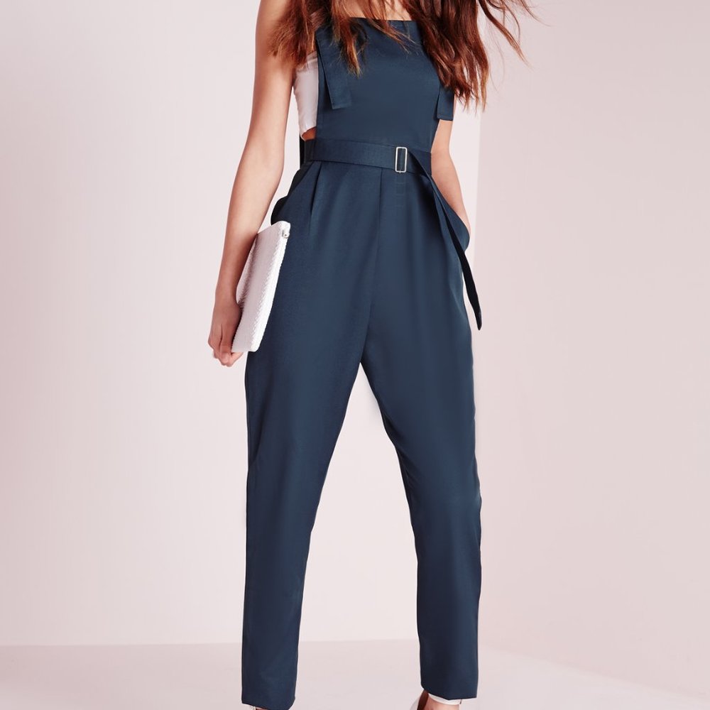 Missguided Strappy Dungaree D Ring Jumpsuit